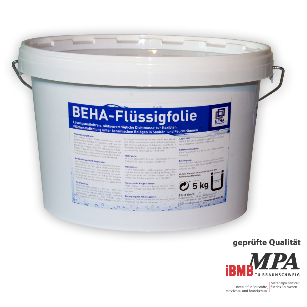 Dichtfolie Flüssigfolie Plus 14 kg Abdichtung Bad Duche Küche Balkone Terrassen